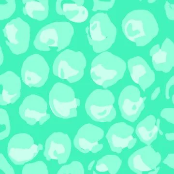 Vector illustration leopard print seamless pattern. Green hand drawn background. 스톡 일러스트