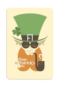 Vector illustration of the leprechaun on white. Stock Illustration