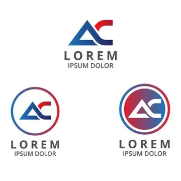 Vector illustration letter a and c icon logo modern design with gradient colo Stock Illustration