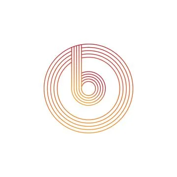 Vector illustration letter b and circle line icon logo design Stock Illustration