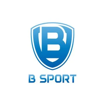 Vector illustration letter b with shield sport logo modern design Stock Illustration
