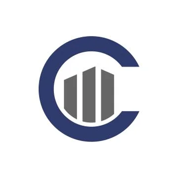 Vector illustration letter c with building icon logo design Stock Illustration