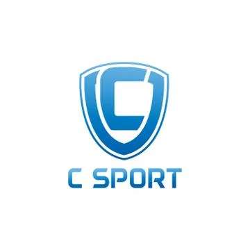 Vector illustration letter c with shield sport logo modern design Stock Illustration