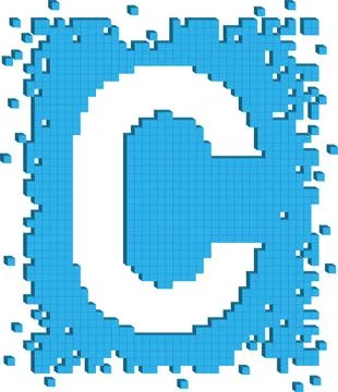 Vector illustration letter C with small 3d cubes Stock-Illustration