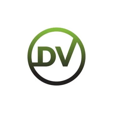 Vector illustration letter d and v with circle icon logo modern design Stock Illustration
