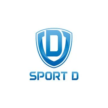 Vector illustration letter d with shield sport logo modern design Stock Illustration