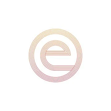 Vector illustration letter e and circle line icon logo design Stock Illustration