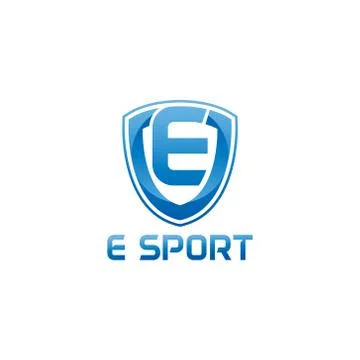 Vector illustration letter e with shield sport logo modern design Stock Illustration