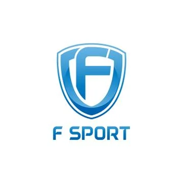 Vector illustration letter f with shield sport logo modern design Stock Illustration