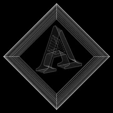 Vector illustration of letter A. Fonts of Mesh polygonal. The structural grid of Stock-Illustration