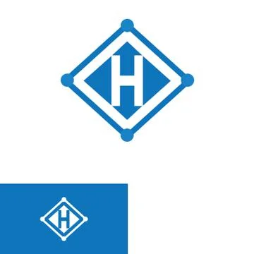 Vector illustration letter h with arrow blue color Stock Illustration