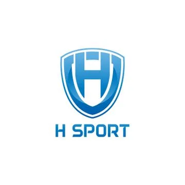 Vector illustration letter h with shield sport logo modern design Stock Illustration