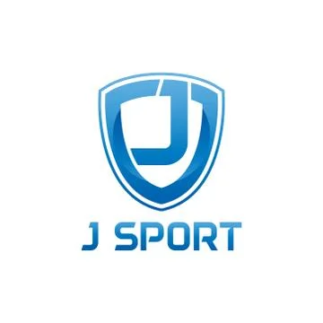 Vector illustration letter j with shield sport logo modern design Stock Illustration
