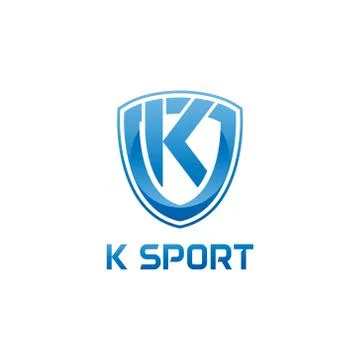 Vector illustration letter k with shield sport logo modern design Stock Illustration