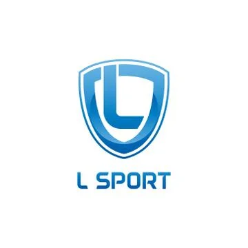 Vector illustration letter l with shield sport logo modern design Stock Illustration