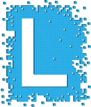Vector illustration letter L with small three dimensional cubes Stock-Illustration