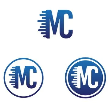 Vector illustration letter m and c with circle icon logo design Stock Illustration