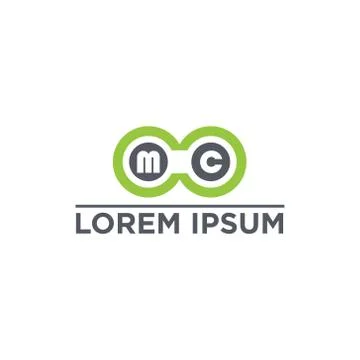 Vector illustration letter m c and circle icon logo design Stock Illustration