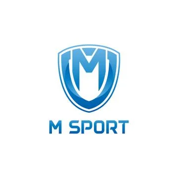 Vector illustration letter m with shield sport logo modern design Stock Illustration