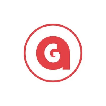 Vector illustration letter a negative space letter g icon logo design Stock Illustration