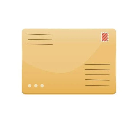 Vector illustration of a letter in a paper envelope. Mail delivery. Stock-Illustration