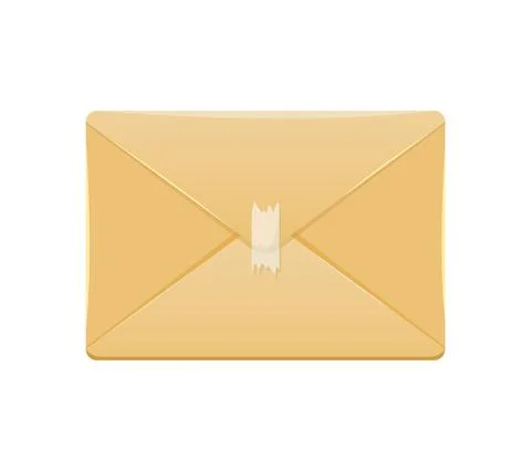 Vector illustration of a letter in a paper envelope. Mail delivery. 스톡 일러스트