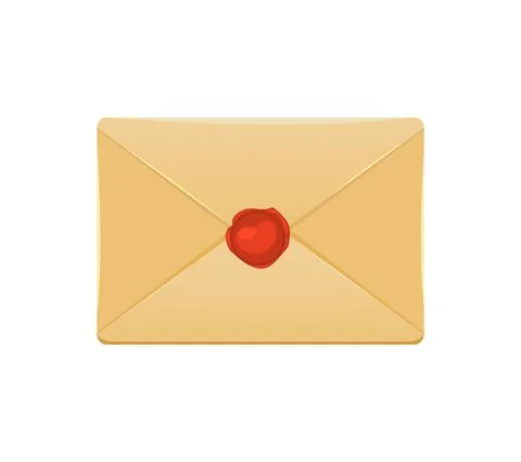 Vector illustration of a letter in a paper envelope. Mail delivery. 스톡 일러스트