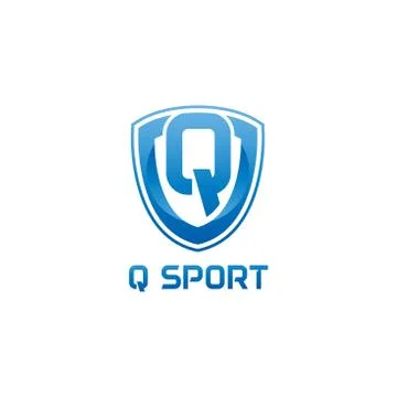 Vector illustration letter q with shield sport logo modern design Stock Illustration