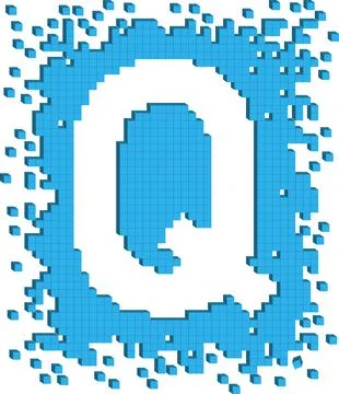 Vector illustration letter Q with small three dimensional cubes Stockillustratie