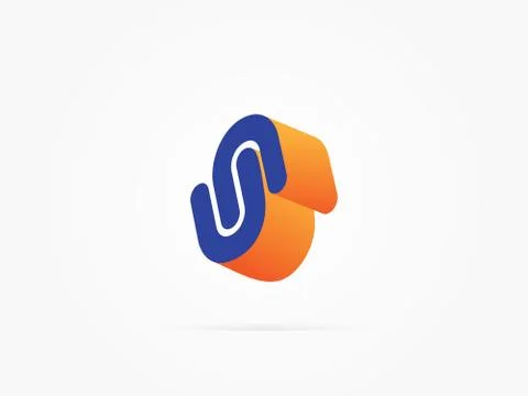 Vector Illustration Letter S 3D icon design and elegant typographic concept Stock Illustration