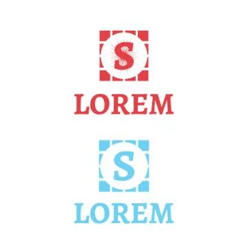 Vector illustration letter s circle and square icon logo design Stock Illustration