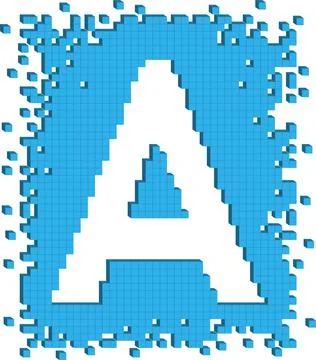 Vector illustration letter A with small three dimensional cubes Stockillustratie