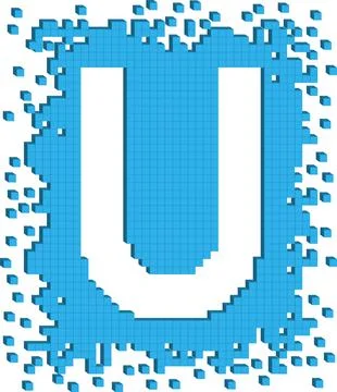 Vector illustration letter U with small three dimensional cubes Stock-Illustration