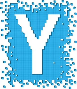 Vector illustration letter Y with small three dimensional cubes Stock-Illustration