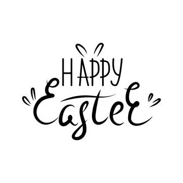 Vector illustration. Lettering Happy Easter. Hand drawn elegant modern brush Stock Illustration