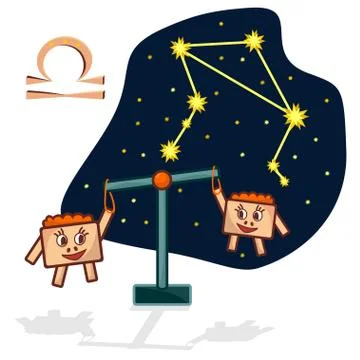 Vector illustration of the Libra with a rectangular faces 库存插图