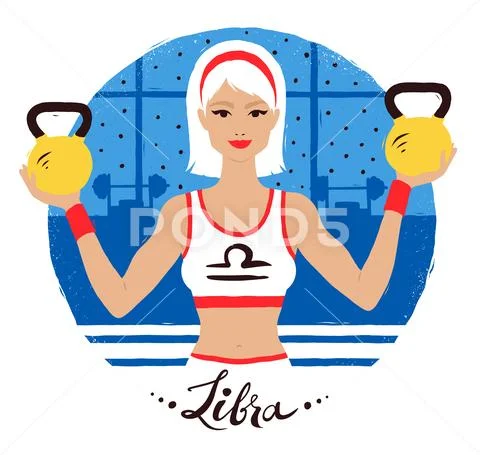 Vector illustration of Libra zodiac sign. Stock Illustration