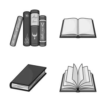 Vector illustration of library and textbook logo. Collection of library and 스톡 일러스트