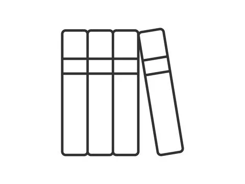 Vector illustration of a library theme icon with books arranged on shelves Stock Illustration