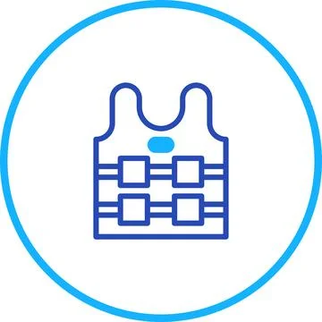 Vector illustration of a life jacket in a circle on a white background design Illustrazione stock