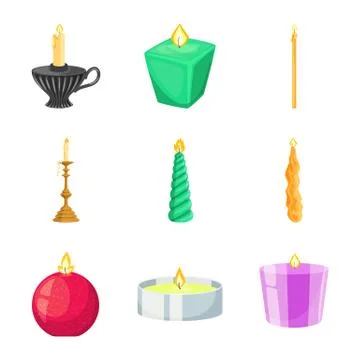 Vector illustration of light and wax symbol. Collection of light and ceremony Ilustración de archivo