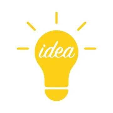 Vector illustration of light bulb and idea concept symbol. Illustrazione stock