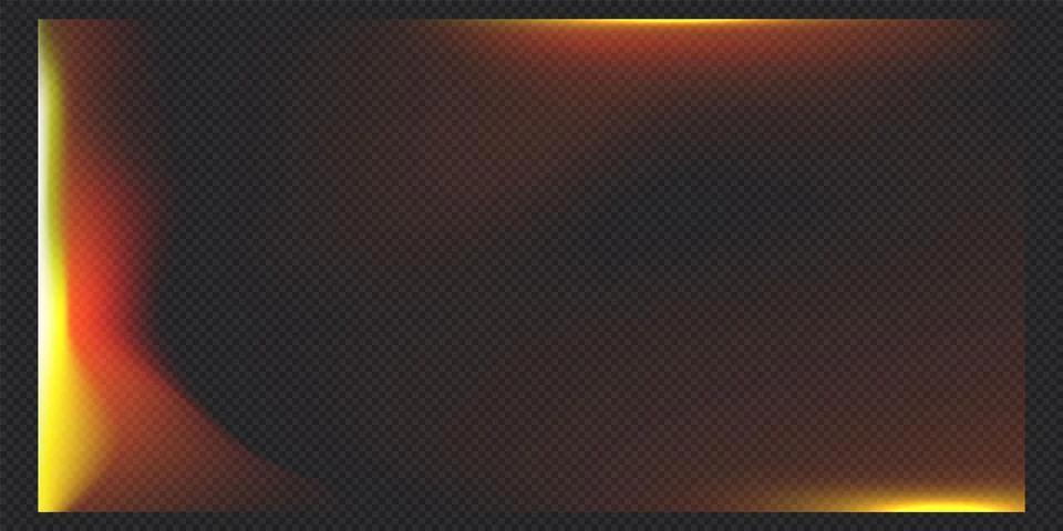 Vector illustration of light leak overlay with burning effect on transparent Stock Illustration