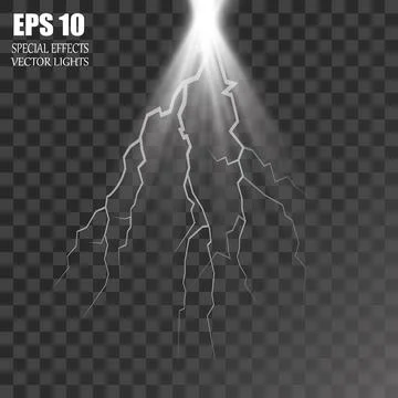 Vector illustration. Lightning and lighting effect.  A symbol of natural strengt Stock Illustration