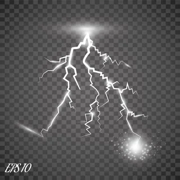 Vector illustration. Lightning and lighting effect.  A symbol of natural strengt Stock Illustration