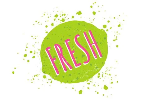 Vector illustration of lime with text of fresh. Stock Illustration
