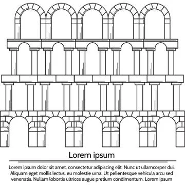 Vector illustration of line design arch structure Stock Illustration