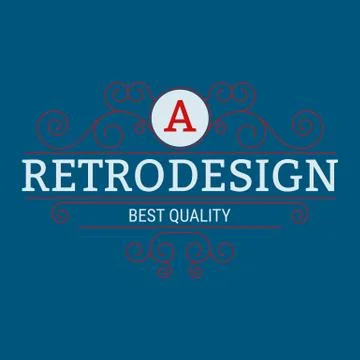 Vector illustration of the linear blue monogram Stock Illustration