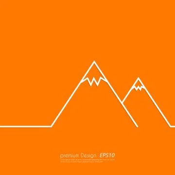 Vector illustration of a linear mountain Illustrazione stock
