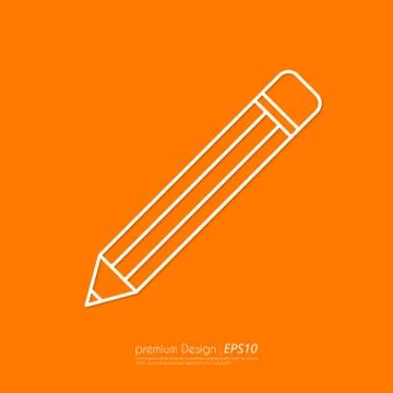 Vector illustration of a linear pencil icon Stock Illustration